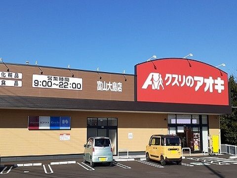近くのクスリのアオキ富山大島店まで400m（徒歩5分）