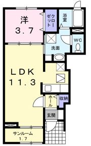 アルコイーリス Aの間取り画像