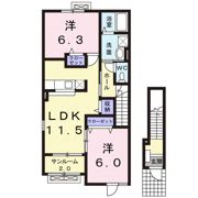 サンハイム Aの間取り画像