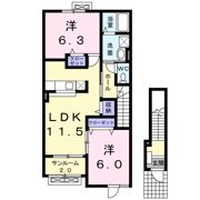 サンハイム Bの間取り画像