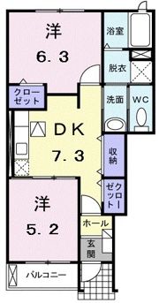 プロムナードBの間取り画像