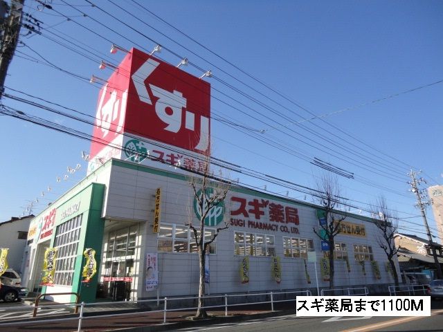 近くのスギ薬局まで1,100m（徒歩14分）