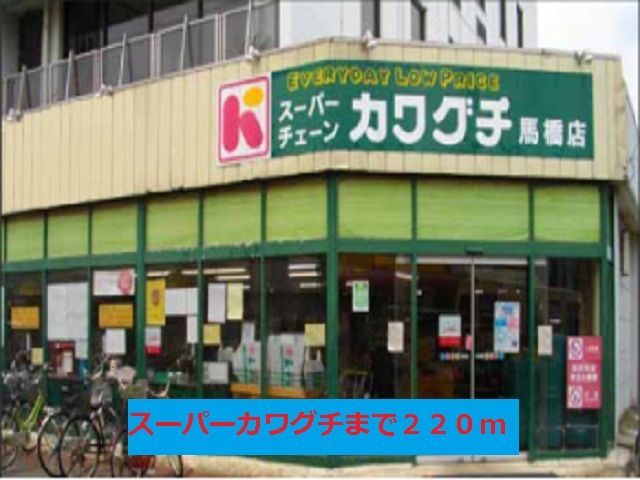 近くのスーパーカワグチまで220m（徒歩3分）