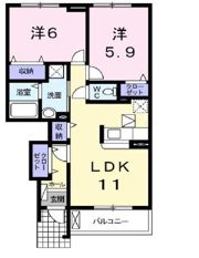 グランデH＆M木村 Ⅱの間取り画像
