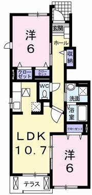 エアリー プレイス Ⅰの間取り画像