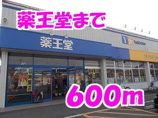 近くの薬王堂まで600m（徒歩8分）
