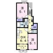 アイケーパープル Aの間取り画像