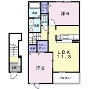 ピアーチェ Ⅱの間取り画像