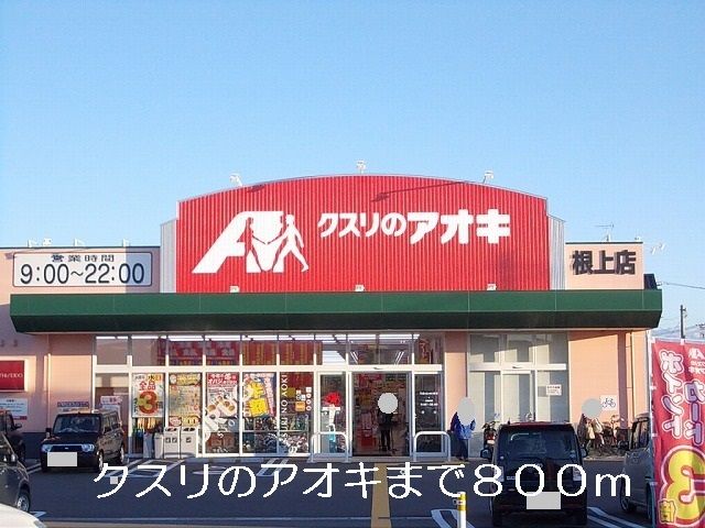 近くのクスリのアオキまで800m（徒歩10分）