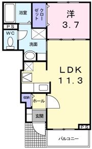 メゾン ジャスティスDの間取り画像
