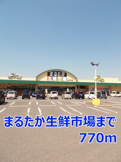 近くのまるたか生鮮市場まで770m(徒歩10分)