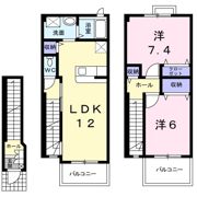 ガーデンハウス朝日山 Dの間取り画像
