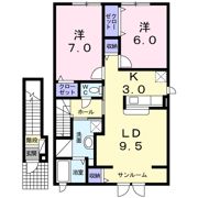 シェルオーロラ Ⅱの間取り画像