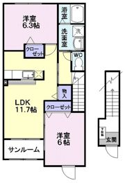 アンソレイエ・ノールの間取り画像