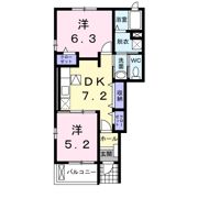 ヴィラ リバーサイド Aの間取り画像