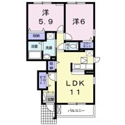 メゾンフローラⅡの間取り画像