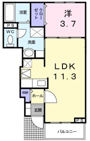 メゾン山中 Bの間取り画像