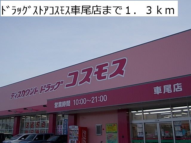 近くのドラッグストアコスモス車尾店まで1,300m（徒歩17分）
