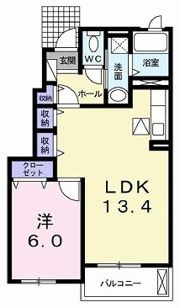 ソレイユ壱番館 Aの間取り画像