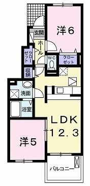 ソレイユ壱番館 Bの間取り画像