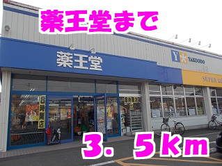 近くの薬王堂まで3,500m（徒歩44分）
