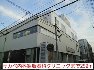 近くのサカベ内科循環器科クリニックまで250m(徒歩4分)