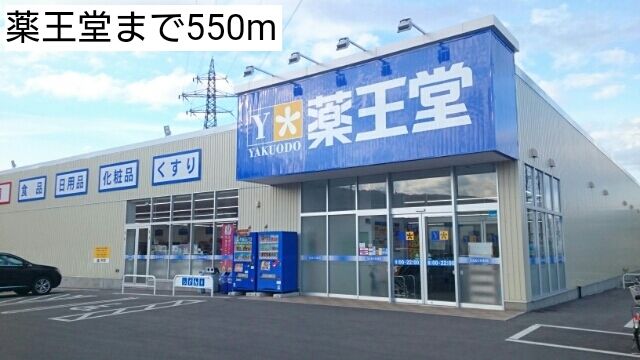 近くの薬王堂まで550m（徒歩7分）