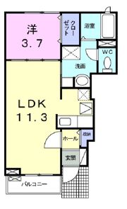 メゾン かつまた 北棟の間取り画像