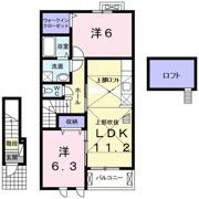 プラシード平和 Aの間取り画像