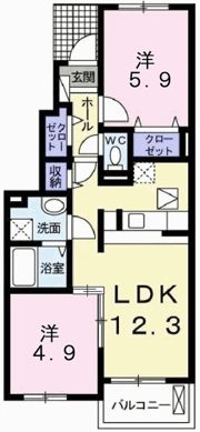 ピアチェーレ Ⅱの間取り画像