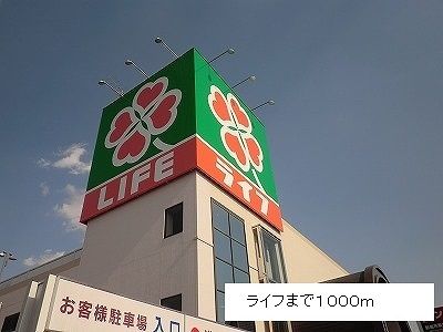 近くのライフまで1,000m(徒歩13分)