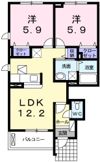 フルール祇園Ⅱの間取り画像