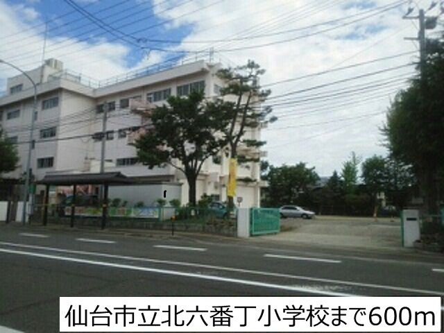近くの仙台市立北六番丁小学校まで600m(徒歩8分)