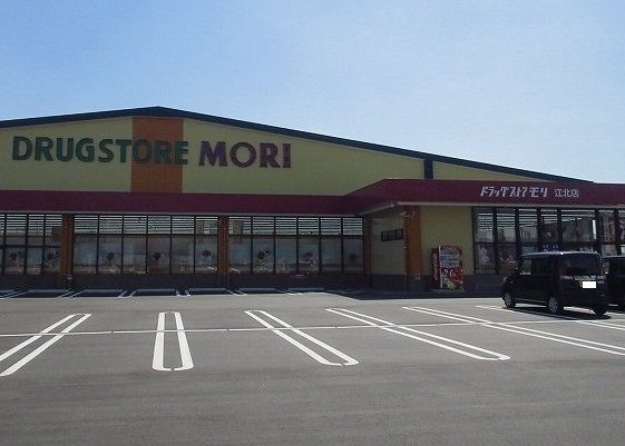 近くのドラッグストアモリ江北店まで2,100m（徒歩27分）