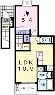 メゾン ド ペルレ 住村 Ⅰの間取り画像