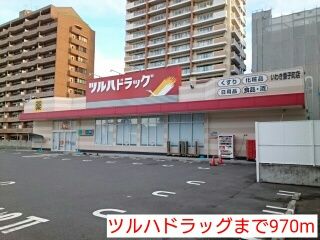 近くのツルハドラッグまで970m（徒歩13分）