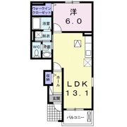 クレール聖徳Aの間取り画像