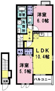 ウィスタリアⅡの間取り画像