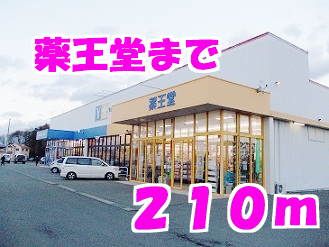 近くの薬王堂まで210m（徒歩3分）