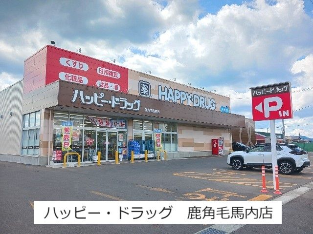 近くのハッピー・ドラッグ鹿角毛馬内店まで900m(徒歩12分)