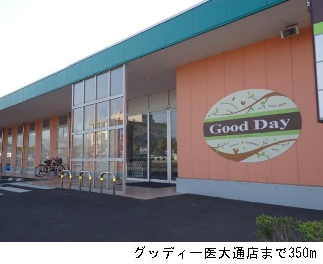 近くのグッディー医大通店まで350m（徒歩5分）