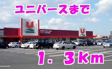 近くのユニバースまで1,300m(徒歩17分)