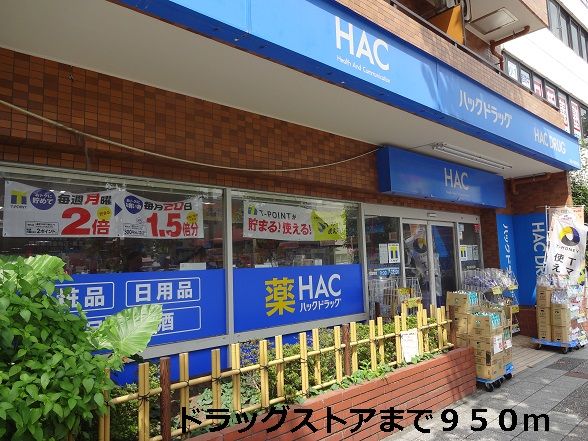 近くのドラッグストアまで950m（徒歩12分）