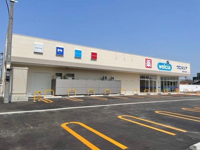 近くのウエルシア長岡与板店まで550m（徒歩7分）