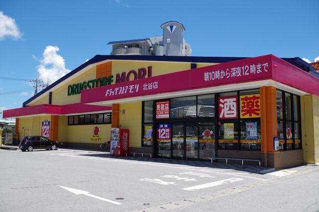 近くのドラッグストアモリ北谷店まで1,900m(徒歩24分)