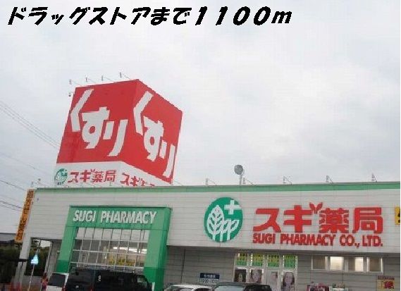 近くのドラッグストアまで1,100m（徒歩14分）