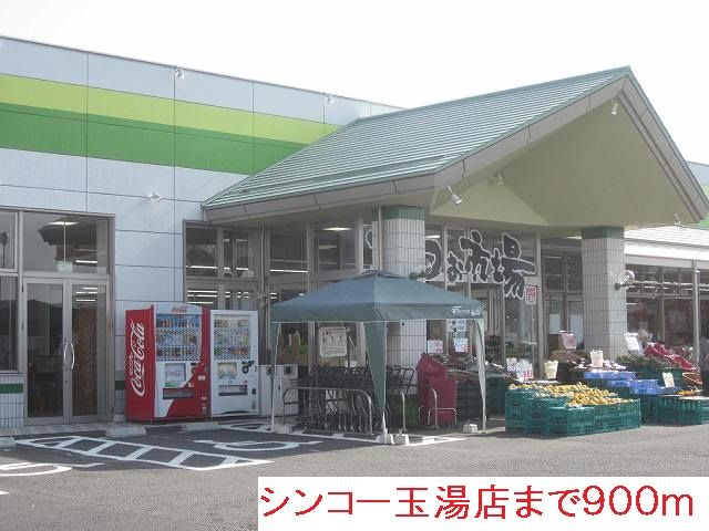 近くのシンコー玉湯店まで900m(徒歩12分)