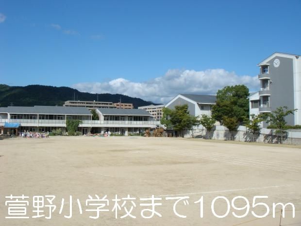 近くの萱野小学校まで1,095m（徒歩14分）
