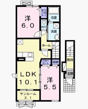 ヒルズ・ビラAの間取り画像