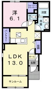 プリムローズ Aの間取り画像